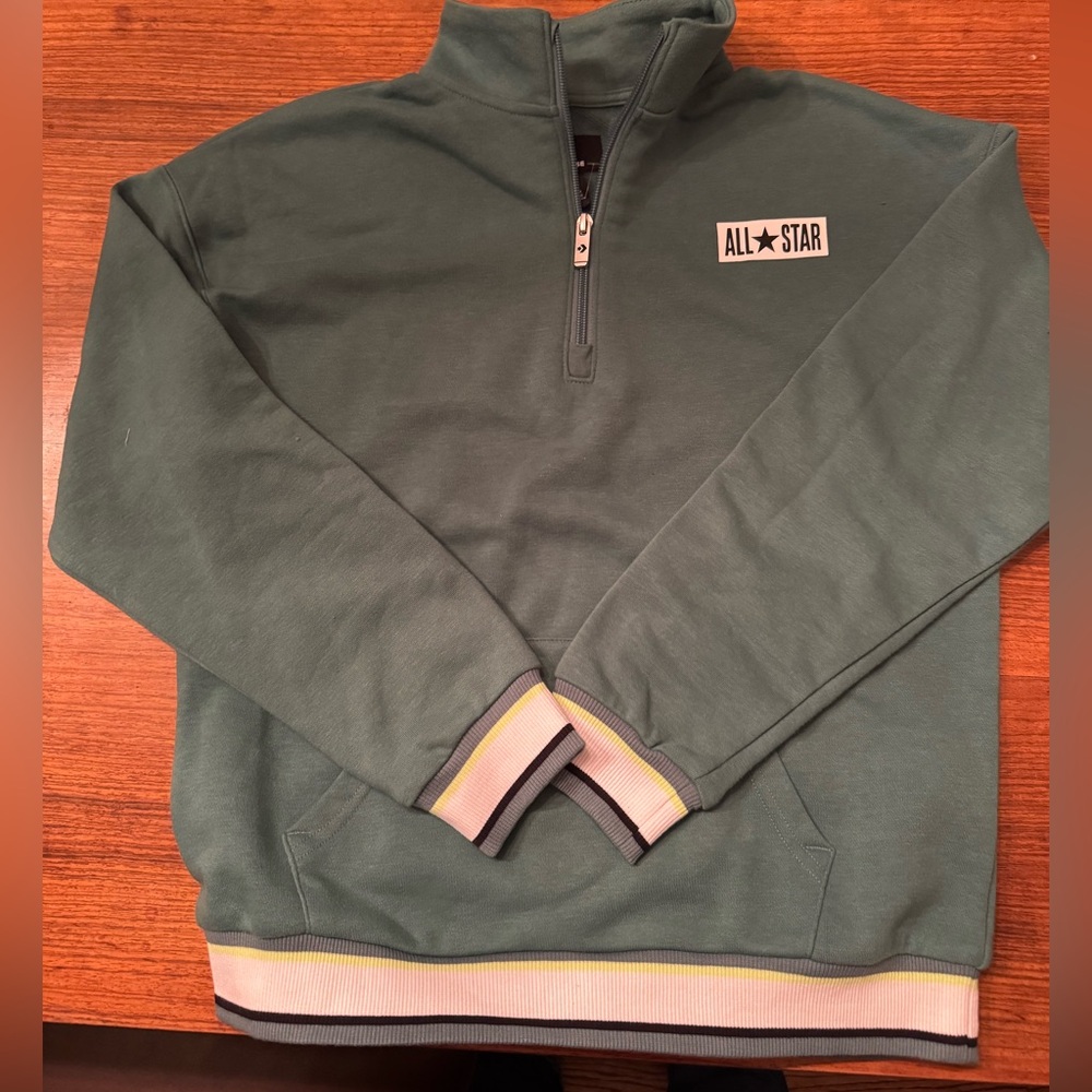 Green Quarter Zip kids Sweater